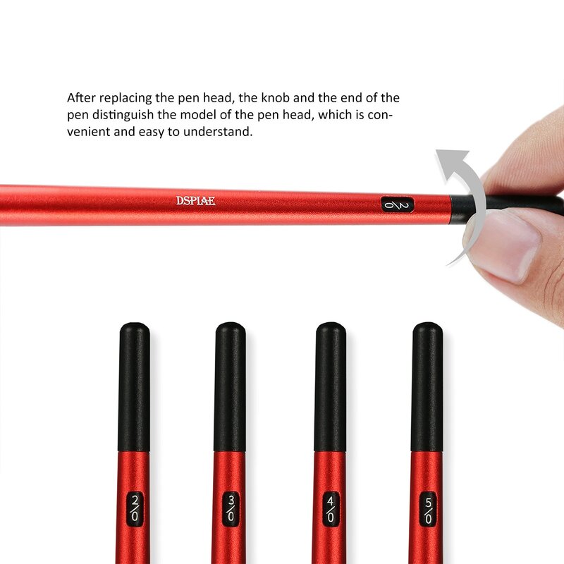 Dspiae liga de alumínio AT-FB caneta preto vermelho verde cinza AT-FBRD AT-FBBK segure PBT-2/0 PBT-3/0 PBT-4/0 PBT-5/0 caneta cabeça