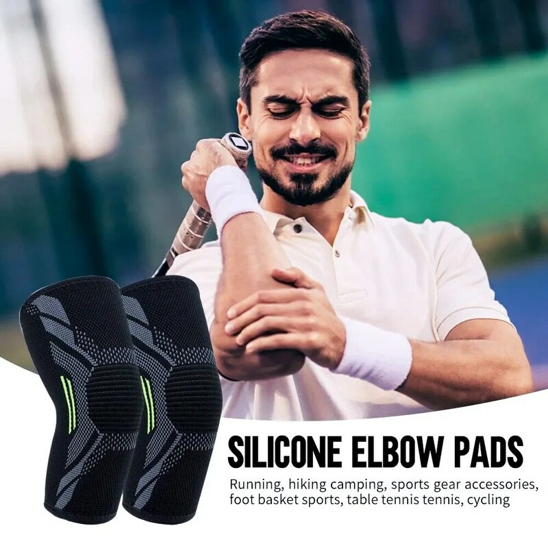กีฬาไนลอนถัก Elbow Pads สูงการบีบอัดป้องกันอาการปวดร่วมสำหรับนักกอล์ฟเทนนิส Tendonitis,โรคข้ออักเสบ
