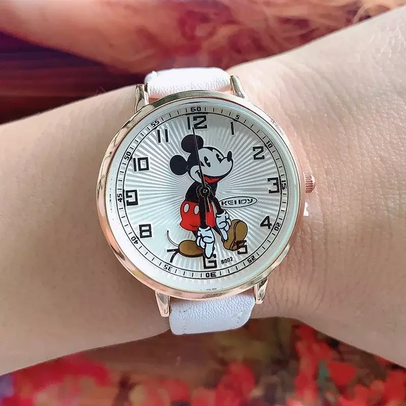 Luxury Womens Watches Fashion Cute Cartoon Mickey Quartz Watch for Women Girl Wristwatch Ladies Dress Watch Female Simple Clock