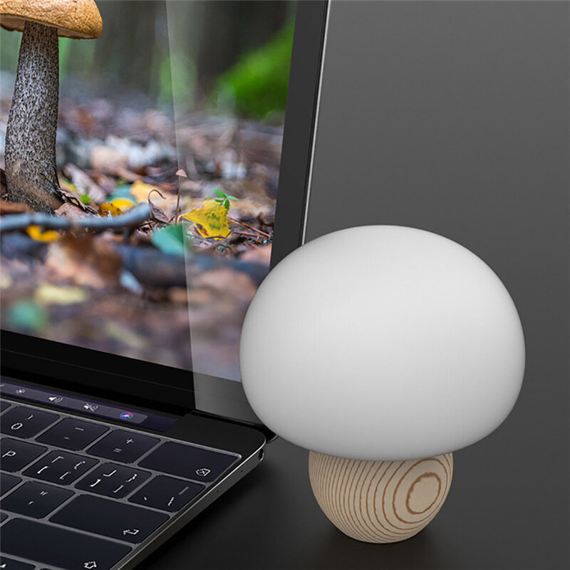 LED Mushroom Bedroom Night Lamp, Timing, amamentação, carregamento USB, luz noturna para crianças