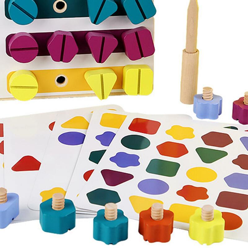 미취학 아동용 나사 너트 장난감, 교육용 장난감, 기하학 빌딩 블록 모양 분류기, 여아 및 남아용 생일 선물