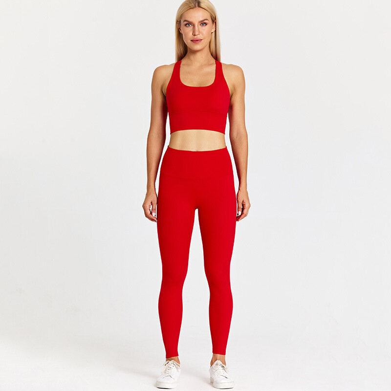 New style yoga clothing set for women with smooth back and outer wear fitness clothing