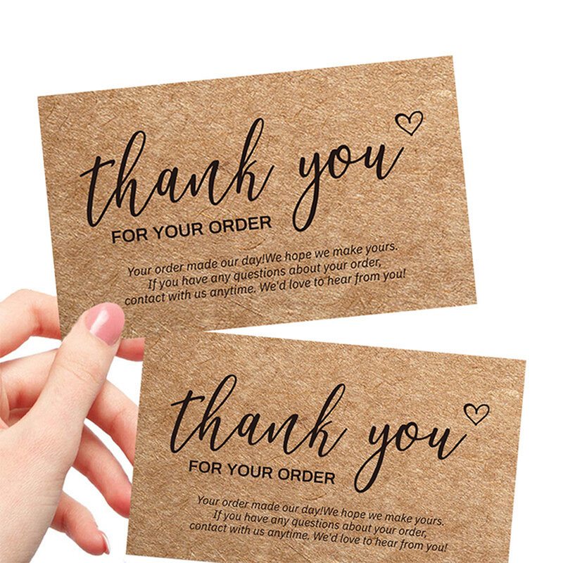 50Pcs Natural Kraft Paper Cards Thank You For Your Order Card For Small Shop Gift Decoration Card For Small Business