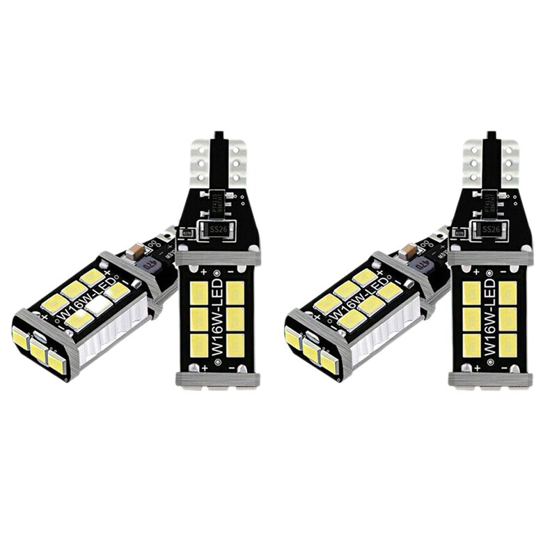 2 Stück LED-Lampe Switch back weiß bernstein farbenes Signal licht mit 4 Stück hell weiße Canbus LED-Lampe für Auto-Rücklichter 912 921