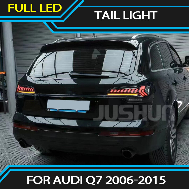 Lampu belakang LED untuk Audi Q7 2006-2015, dengan sinyal belok berurutan animasi rem rumah parkir Facelift