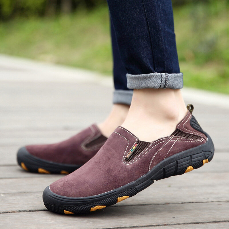 Men Casual Sneakers Leather Men Loafers No-slip Shoes Men Driving Shoes Hot Sale Moccasins Handmade Breathable Walking Footwear