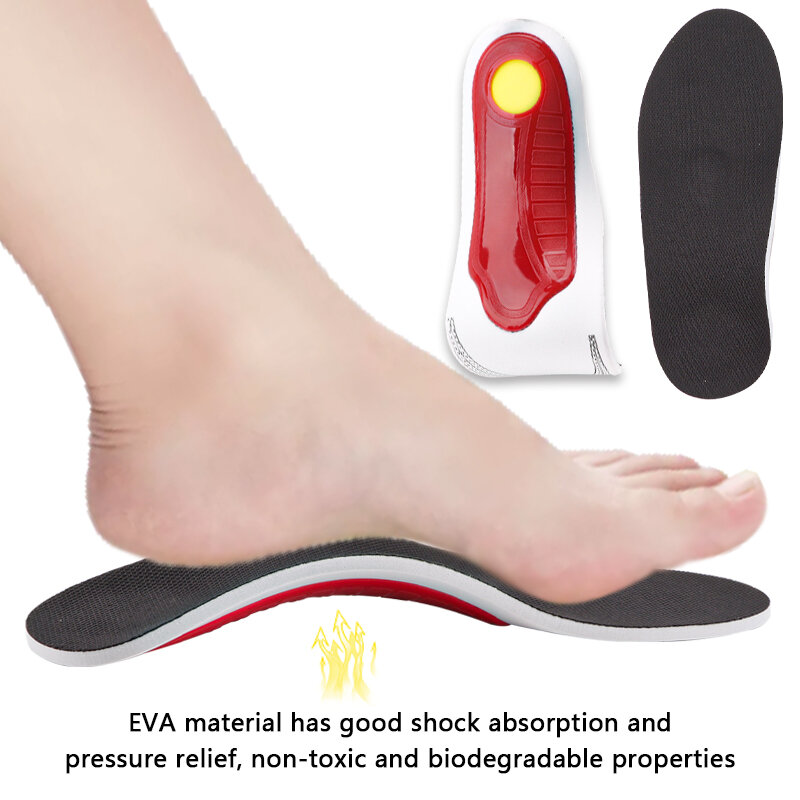Sapatos ortopédicos de pé plano palmilha para homens e mulheres, EVA Shock Absorbing, antiderrapante sapato almofadas, arco suporte, fascite plantar, 1 par