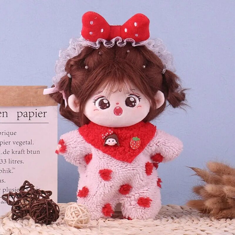 Pakaian boneka katun 20cm penutup kepala gaun pakaian musim dingin boneka mainan indah boneka Bintang pakaian hadiah anak-anak DIY