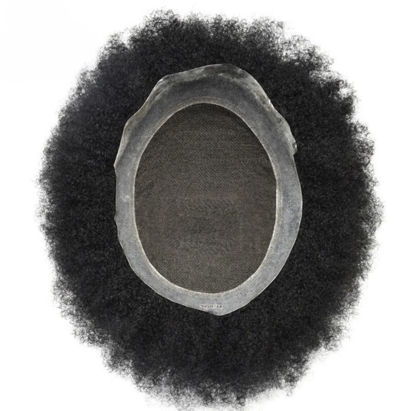Afro Australien Toupet für Männer Spitze & Pu Basis lockiges Haar System Einheit lockige Perücke für Männer langlebige männliche Haar prothese Männer Perücken