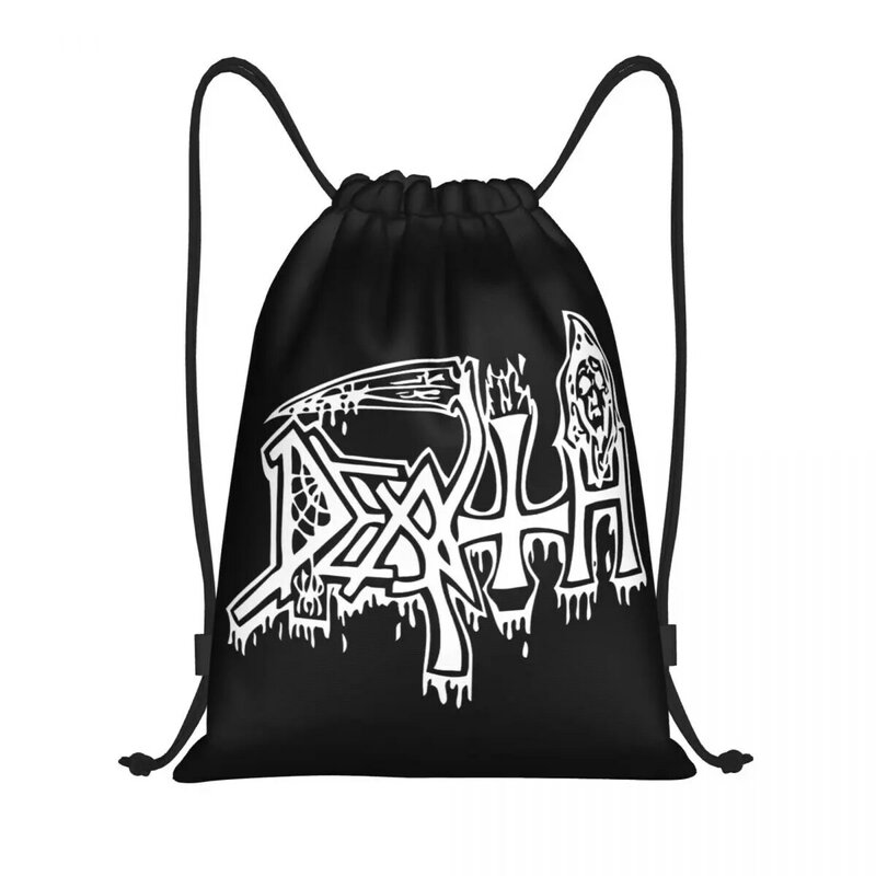 Death Print Trekkoord Rugzak Sport Gym Tas Voor Mannen Vrouwen Heavy Metal Rock Cadeau Shopping Sackpack
