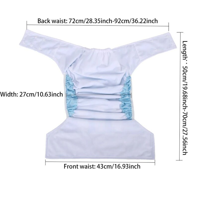 Pannolini di stoffa per adulti lavabili in seta di ghiaccio pantaloni per pannolini riutilizzabili per adulti pannolini traspiranti impermeabili con tasca regolabile per pannolini
