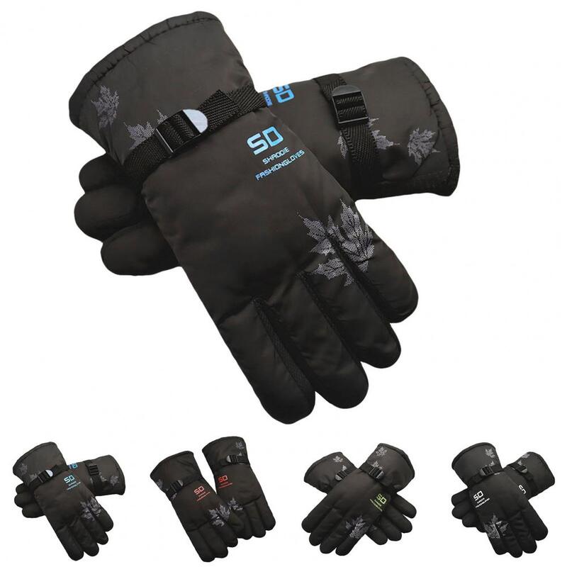Ski Gloves 1 Pair Practical Hands Protection Thickened  Breathable Flexible Cycling Gloves for Daily
