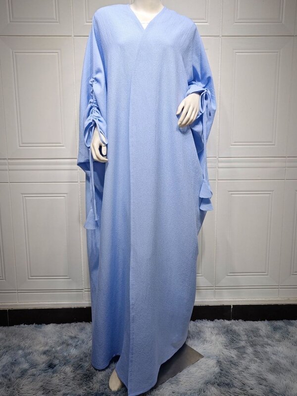 Abaya abierta de una pieza para mujer, caftán musulmán de Dubái, Turquía, cárdigan, vestidos para mujer, bata informal, Kimono, ropa islámica