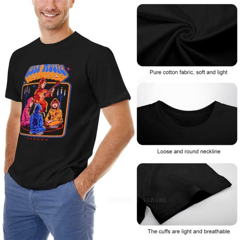 Camiseta de algodón para hombre, camisa de gran tamaño con estampado de música de culto, nueva edición, Verano