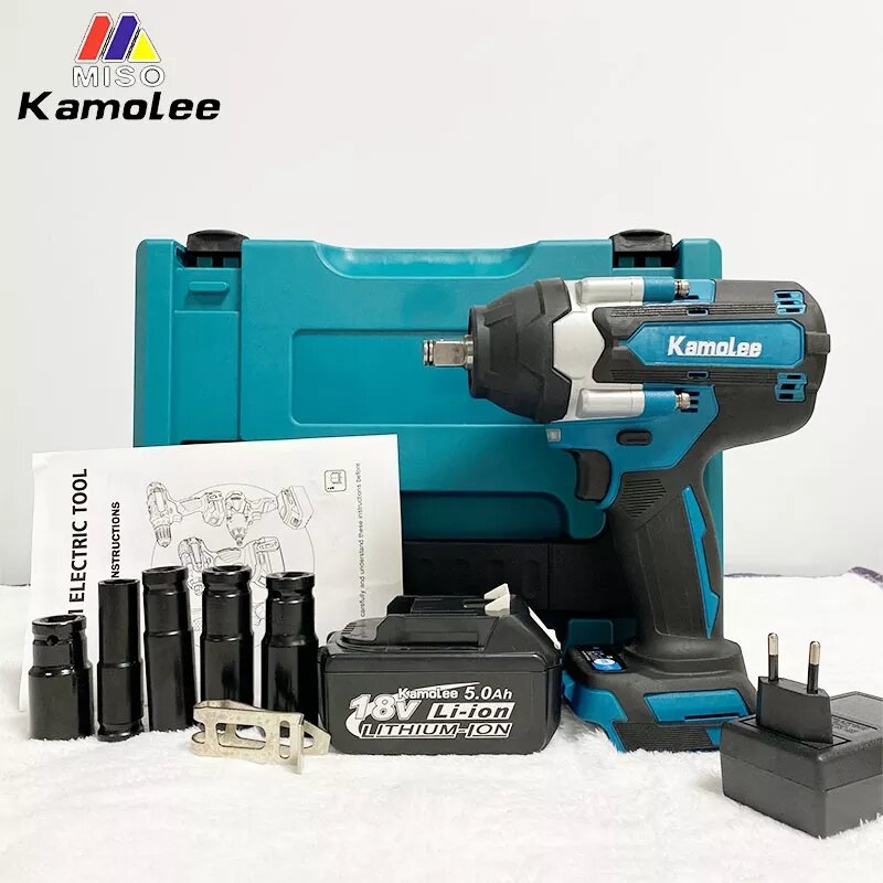 [1800N.m]Kamolee 1800N.m DTW700 High Torque Brushless Electric Impact Wrench Rechargeable Wrench Cordless For Makita 18v Battery