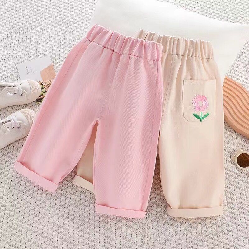 New Arrival Girls Jeans pants Straight Cotton Children Jeans Loose Denim Trousers Fashion Kid Big Girls Clothing 2024 2 3 4 5 6