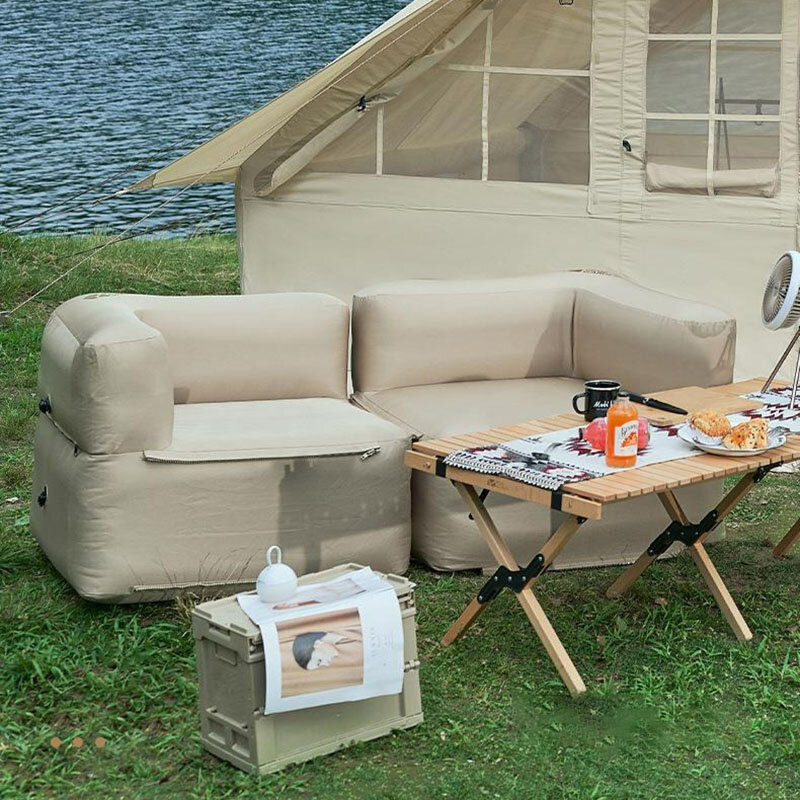 Sofá cama inflable plegable para exteriores, sillón portátil de aire para Patio, Camping, muebles de jardín perezosos