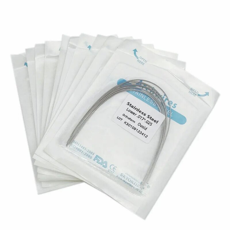100pcs/10 Pack Dental Orthodontic Stainless Steel Rectangular/Round Arch Wires Dentist Material Dental Orthordontic Product