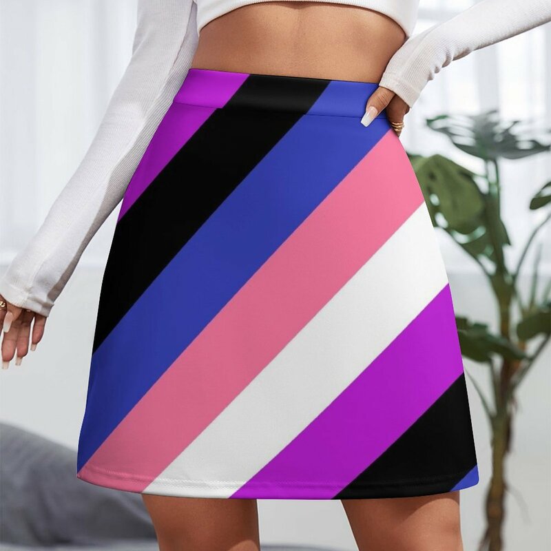 Genderfluid Pride Flag paski Mini spódnica ubrania dla kobiet spódnica damska