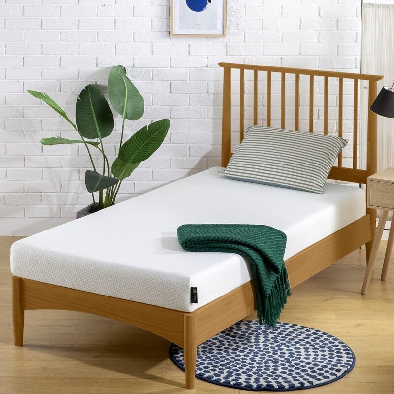 Matelas en mousse à mémoire de forme, lit superposé, compatible lit de jour, lit double étroit, blanc, sans violet fin