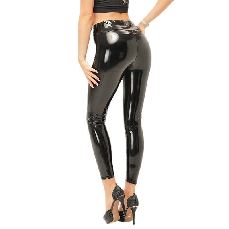 Women PU Leather Leggings Black red Leather Pencil Pants Women High Waist Sexy Skinny Thin Leather Trousers Leggings plus size