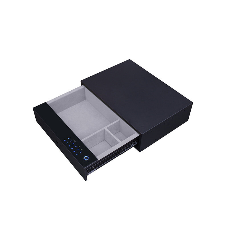 Ящик для безопасности, домашний небольшой шкаф для хранения с защитой от кражи, скрытый стальной ящик для хранения со сканером отпечатков пальцев
