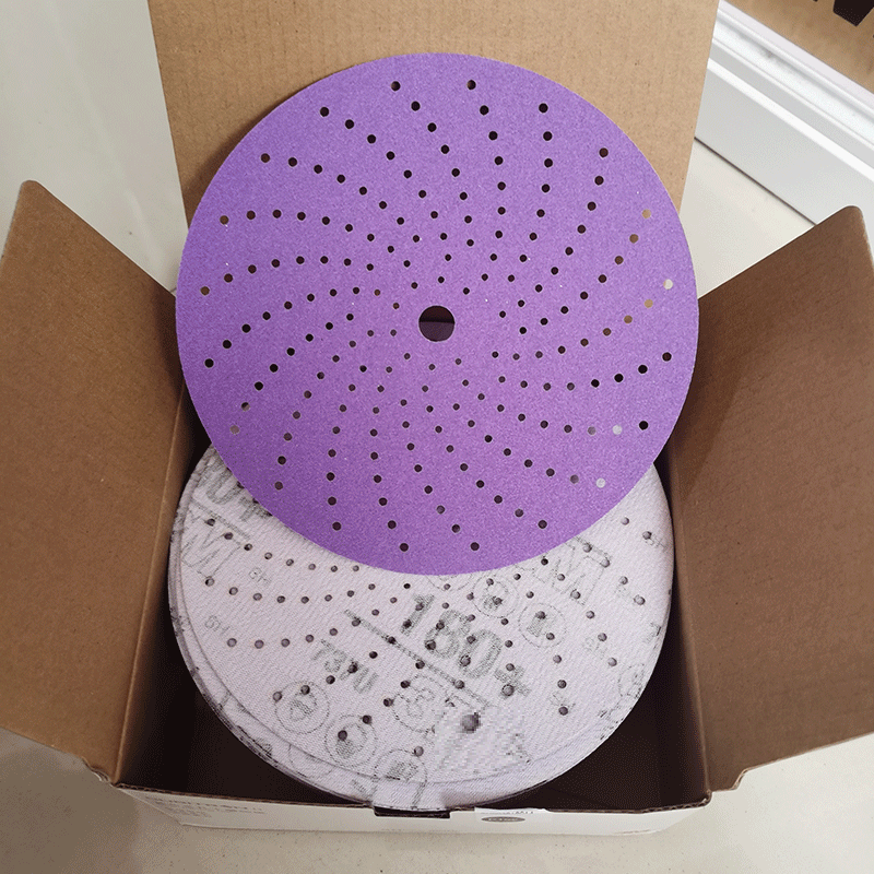 Kubitron™II purpurowy papier ścierny z cyklonem 6 "150mm suchy papier ścierny do drewna
