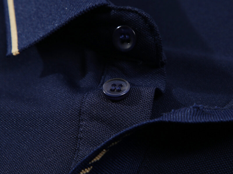 Kaus Polo kasual bisnis pria, kaos katun polos lengan pendek nyaman dan tembus udara Musim Panas 2024