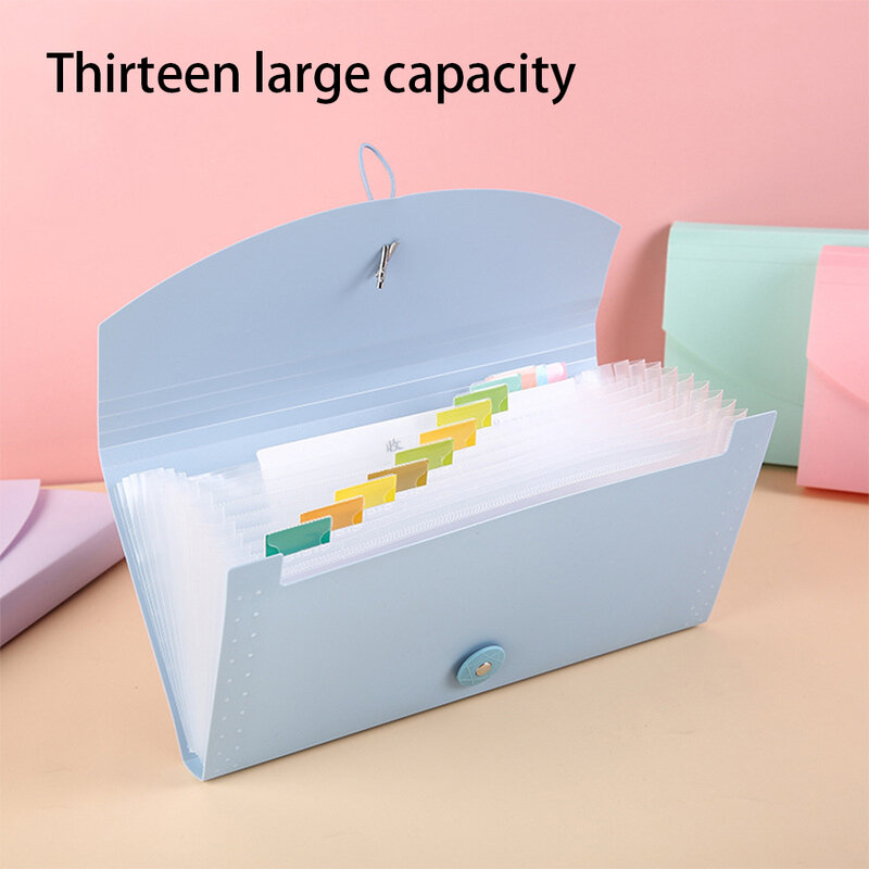 Portátil File Folder Bag, Document Organizer, Compartimentos Binder, 13 Grids