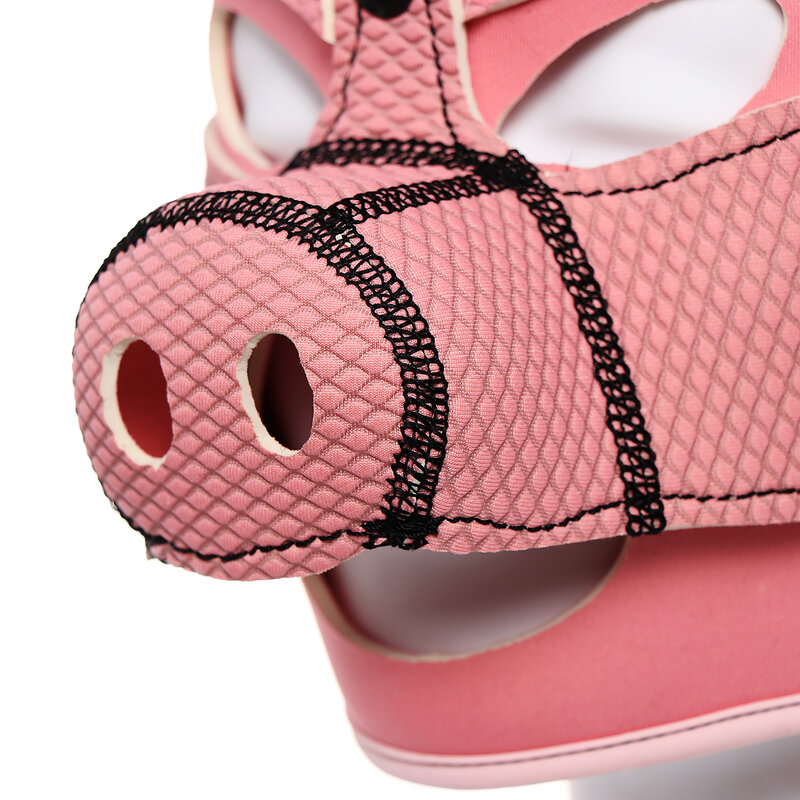Capa de cabeça de porco simulada, máscara facial de porco rosa, brinquedos sexuais alternativos BDSM para mulheres e casais