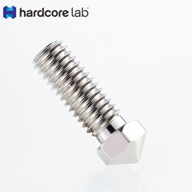 Hardcore Lab Long M6 Plated Copper Nozzle 0.4mm Non-Stick High Performance Compatible with 1.75mm E-3d Volcano Hotend