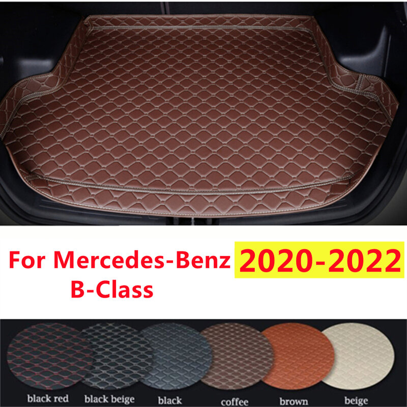 SJ alas bagasi mobil ด้านข้างสูงสำหรับ Mercedes-Benz B-Class 2022 2021 2020อุปกรณ์ตกแต่งรถยนต์พรมซับสัมภาระด้านหลัง