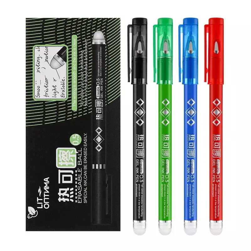 4 pz/set penne Gel cancellabili Creative da 0.5mm nero rosso blu verde inchiostro studenti che scrivono pittura scuola forniture di cancelleria Kawaii