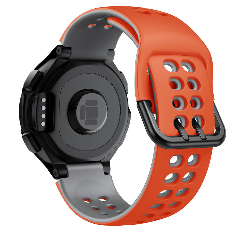 Tali jam tangan dua warna 22MM, tali pengganti silikon olahraga untuk Garmin Approach S6/Forerunner/735XT/630/620/230/235