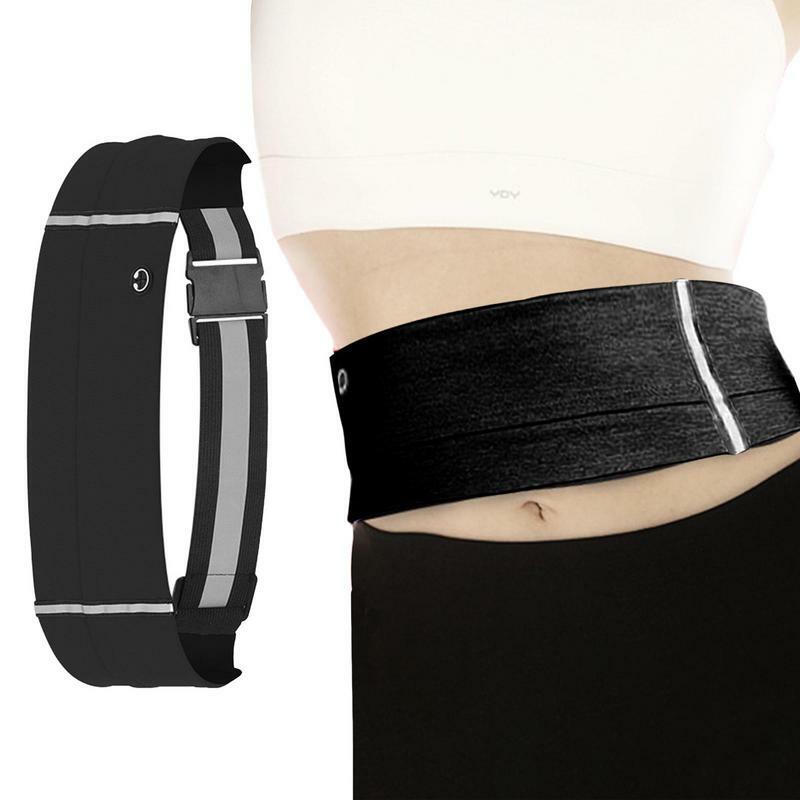 Cinturón reflectante para correr para hombres y mujeres, bolsillo impermeable para correr, escalar, dinero, bolsa de cintura para teléfono móvil