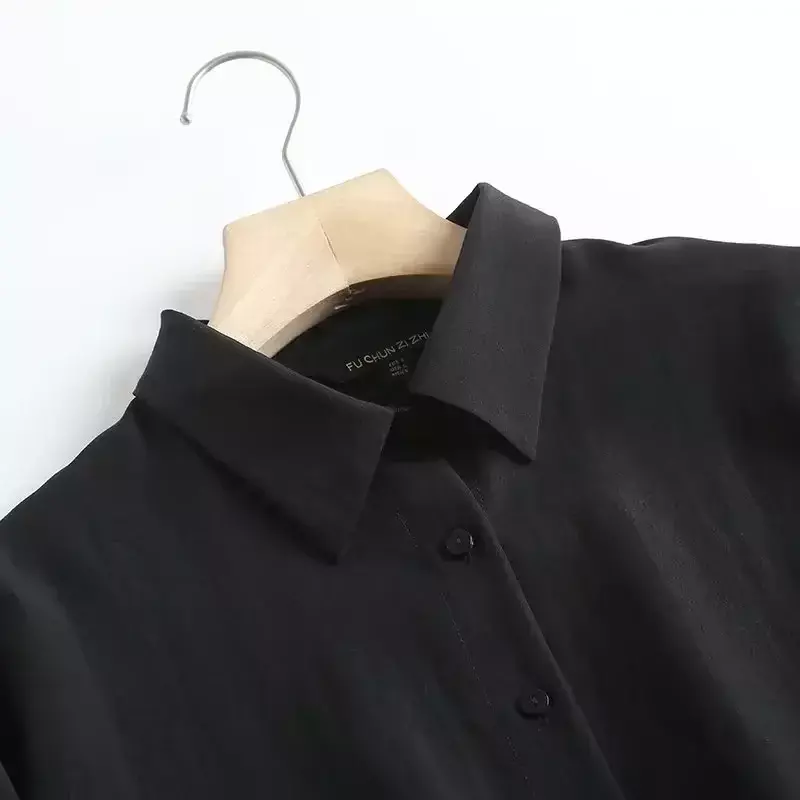 2023 moda damska nowe wykwintne plecy ozdoba talii długie bluzki Retro bluzki z długimi rękawami eleganckie koszule.