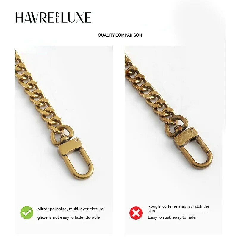 Bronze Bag Chain Transformation Shoulder Strap Cross-body Chain Backpack Replacement Metal Bag Strap Bag Accessories