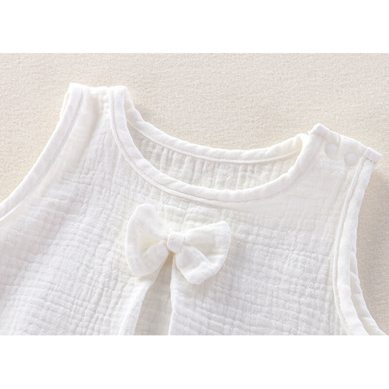Conjuntos de roupas de algodão musselina para bebês, colete sem mangas, camisa e shorts, tops de moda, roupas de verão, 2 peças, 0-4t