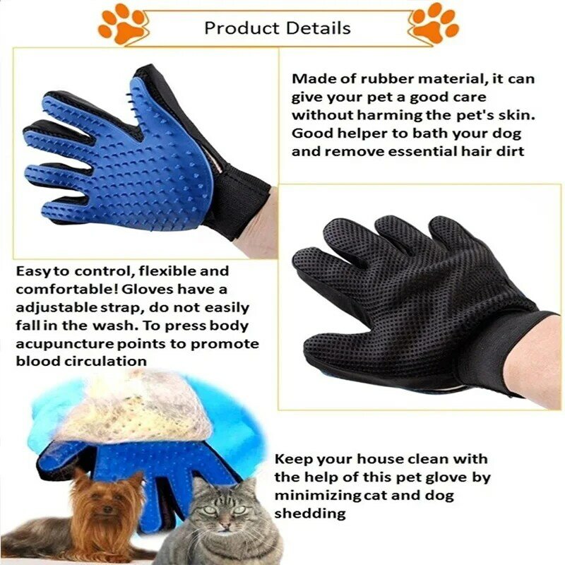 1 Pcs Silicone Grooming Glove for Pet Bath Massage Pet Cleaning Grooming Dog Cat Combs Cleaner Bath Brush Pet Supply Accessories