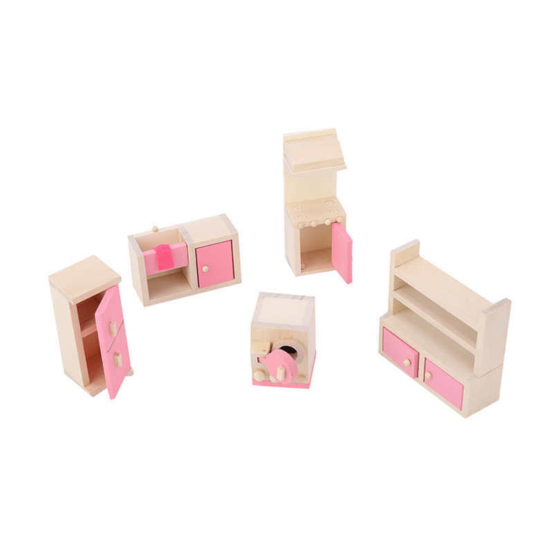 1:12 móveis de casa de bonecas de madeira conjunto brinquedos casa de bonecas móveis em miniatura para crianças simulação móveis brinquedos em miniatura fingir