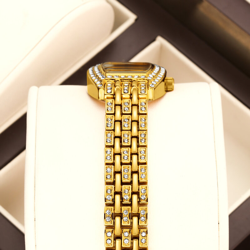 YaLaLuSi-Dissolvant de montre pour femme, Ion Gold Plating, Crystal Diamonds, Gift for Ladies, Classic Brand, Hot Knowing, fraîchement Box