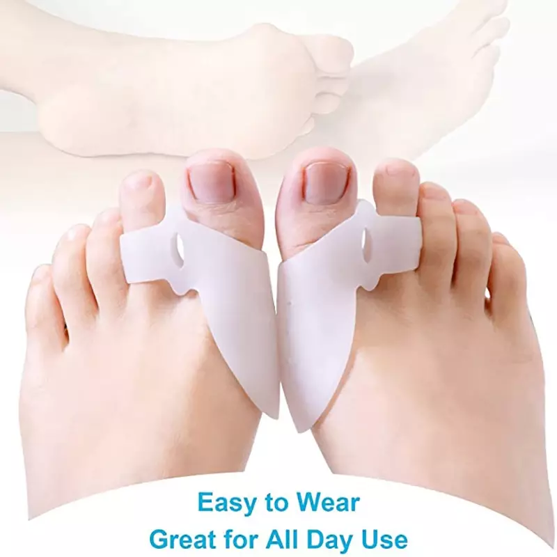 แผ่นรองกระดูกนิ้วเท้าใหญ่2ชิ้นตัวป้องกันนิ้วหัวแม่มือแก้ไขนิ้วเท้านิ้วเท้า Relief ปวดเท้าตัวปรับกระดูกเท้า