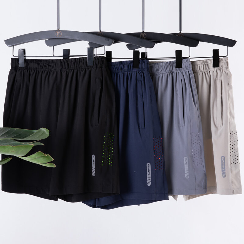 2024 Summer Ice Silk Shorts Drawstring Multi-mesh Breathable Men's Quick-dry Jogging Shorts Outdoor Camping Casual Shorts