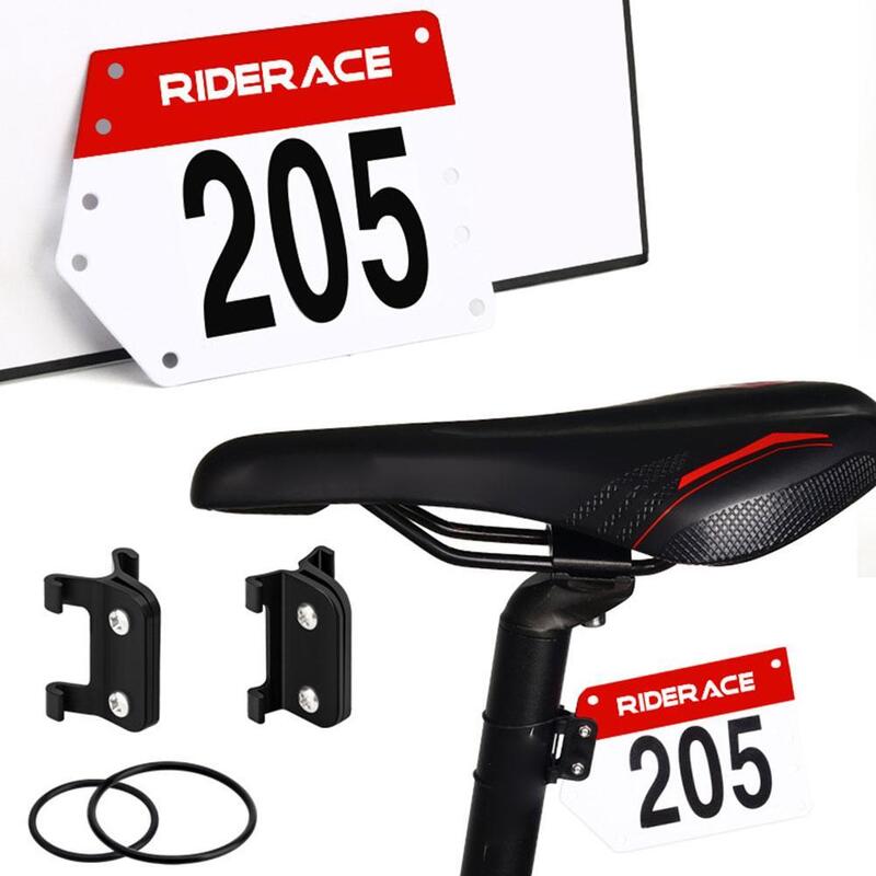Portacartelli da corsa per bici adesivi con numeri personalizzati supporto per numero di ciclismo per sedile supporto per numero di corse in bicicletta staffa di montaggio