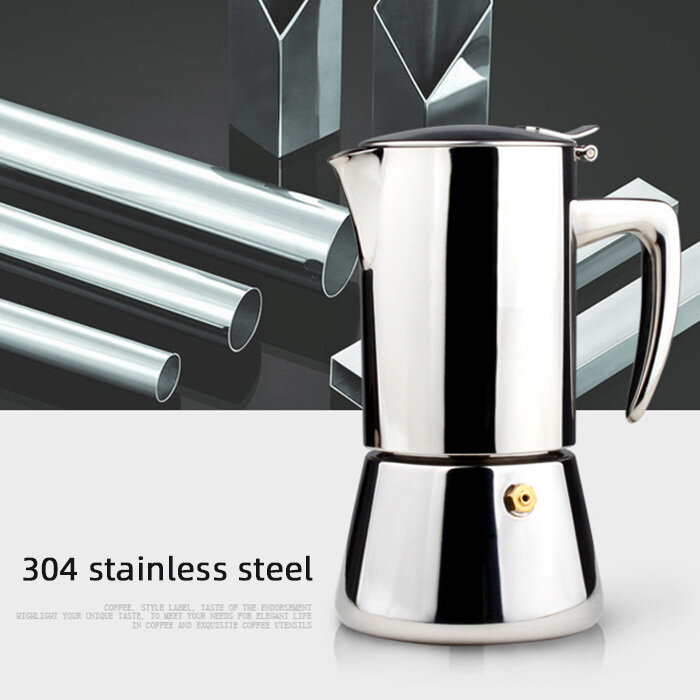 Induzione 6Cup, caffettiera Espresso con piano cottura, caffettiera Moka classica in alluminio italiano con manico Soft Touch