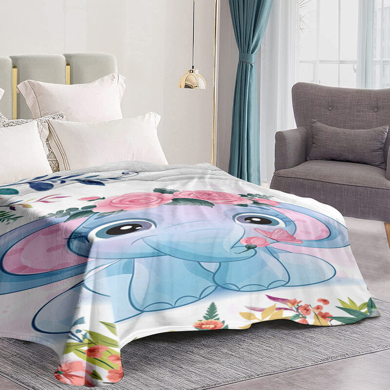 Elefante Cobertor de flanela, adequado para crianças e adultos, super macio, confortável, rosa, aquarela, xerpa