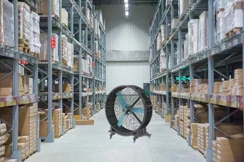 Ventilatore da pavimento mobile ad alta potenza da 1m 1.5m 2m ventilatore ventilato da palestra per campo da basket industriale di grandi dimensioni