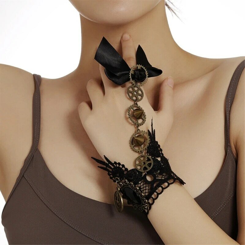 652F панк-ожерелье-браслет широкие колье Хэллоуин вечерние костюмы повседневные для женщин