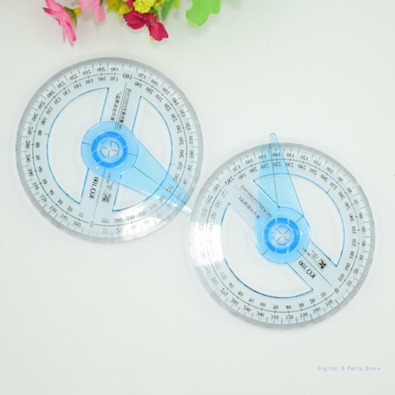 M17F 360-Degree Protractor Circle Protractor Ruler Plastic Measuring Protractor Measuring Tool for Angle Measurement