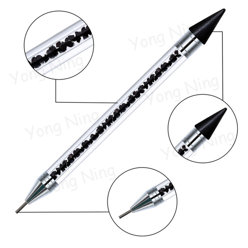 1pc Dual Heads Wax quality Pen Crystal  picking up Rhinestones Gems Sticky for Nail art Cloth Diamond Picker Painting DIY tools